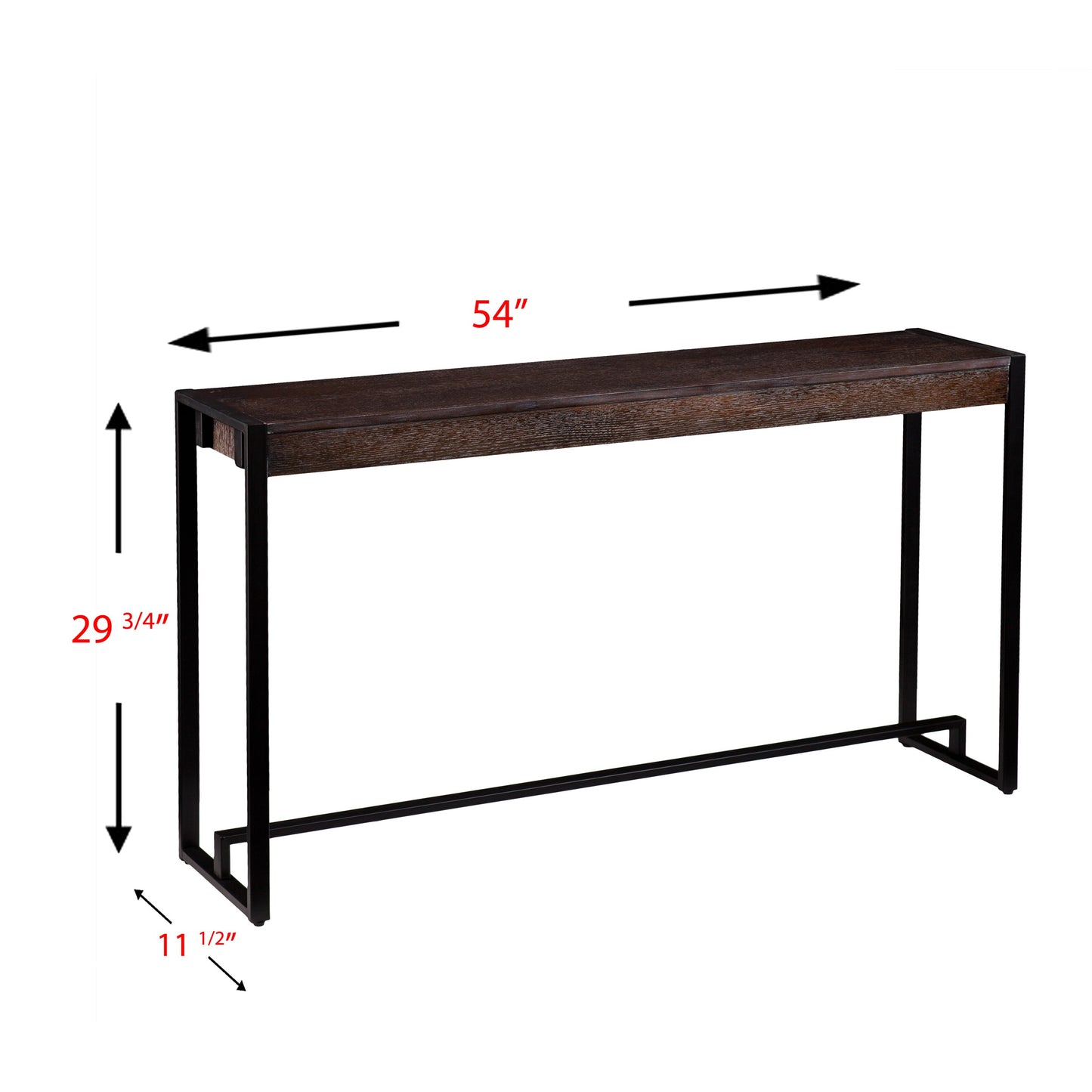 Brown and Black Sled Console Table By Homeroots | Console Tables | Modishstore - 6