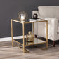 Gold Glass And Iron Square Mirrored End Table With Shelf By Homeroots | End Tables | Modishstore - 8