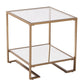 Gold Glass And Iron Square Mirrored End Table With Shelf By Homeroots | End Tables | Modishstore - 1