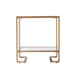 Gold Glass And Iron Square Mirrored End Table With Shelf By Homeroots | End Tables | Modishstore - 3