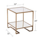 Gold Glass And Iron Square Mirrored End Table With Shelf By Homeroots | End Tables | Modishstore - 6