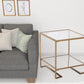 Gold Glass And Iron Square Mirrored End Table With Shelf By Homeroots | End Tables | Modishstore - 4