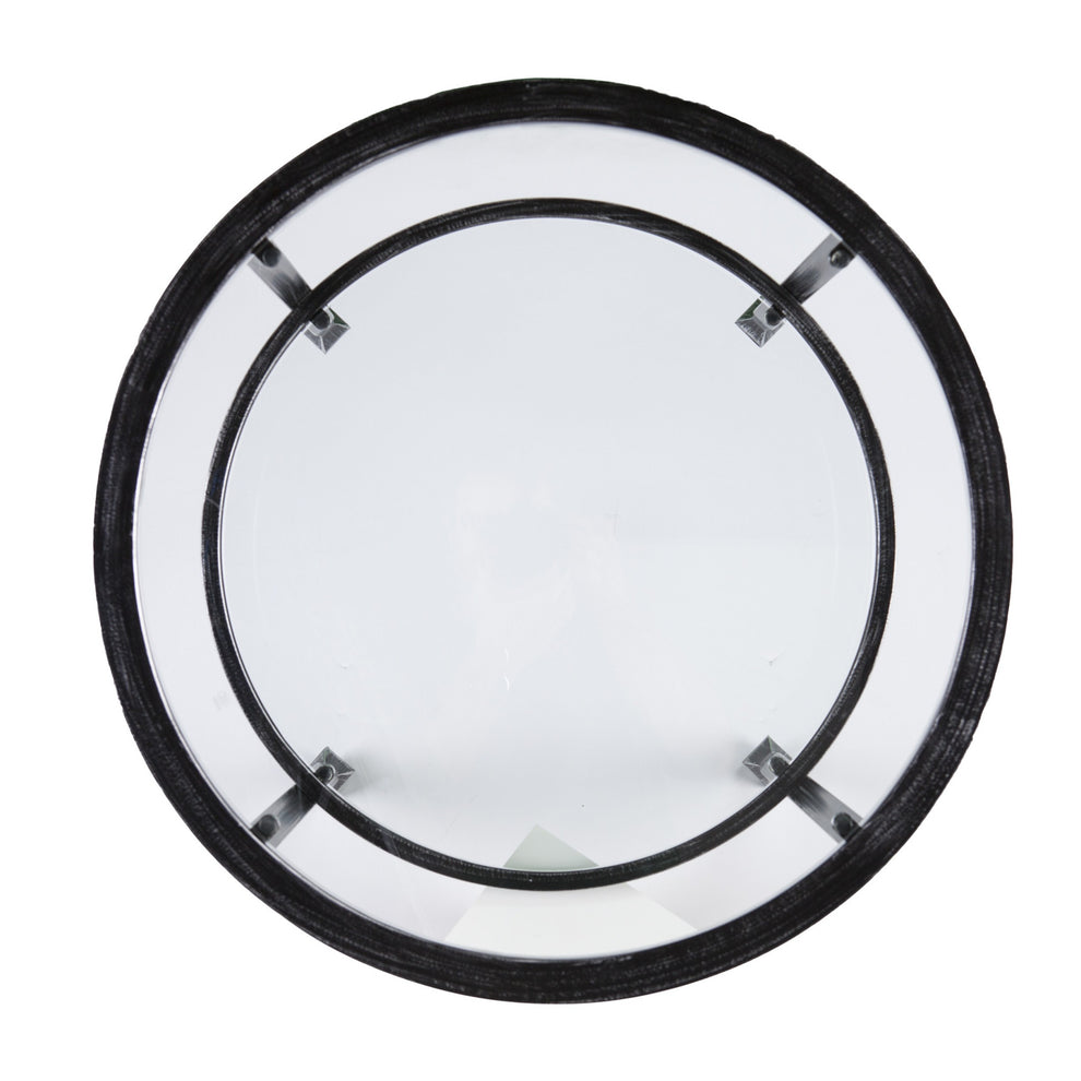 Black Glass And Iron Round End Table By Homeroots | End Tables | Modishstore - 8