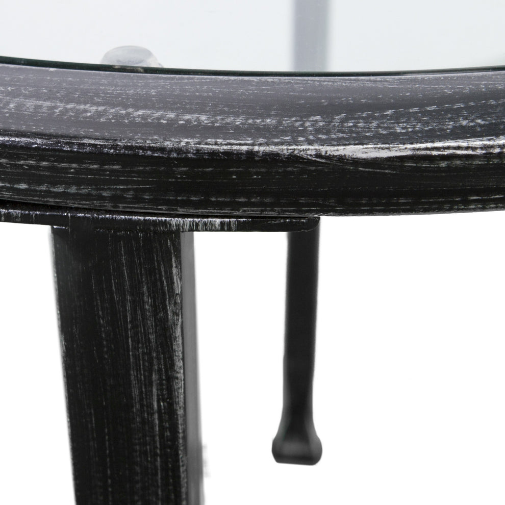 Black Glass And Iron Round End Table By Homeroots | End Tables | Modishstore - 7