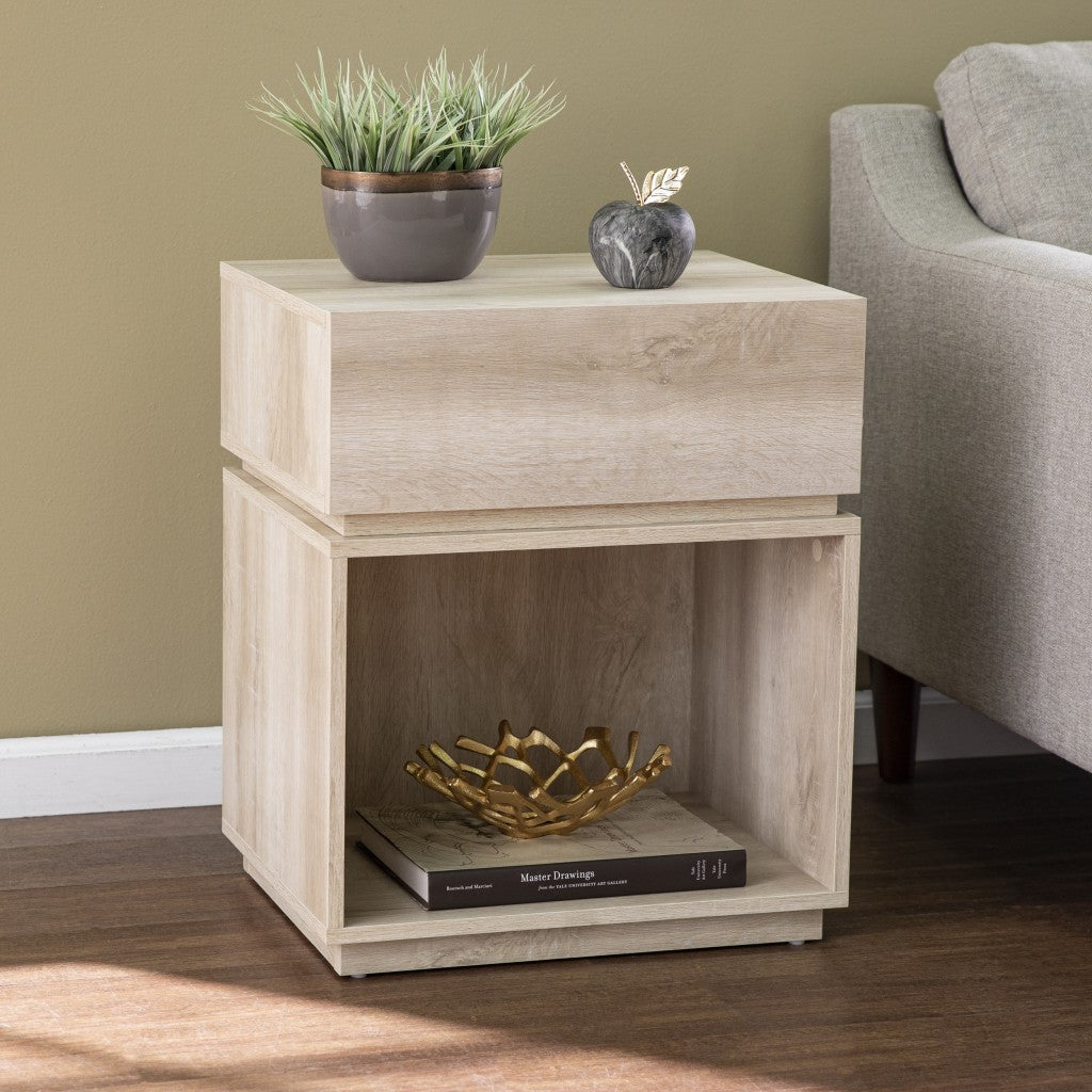 Brown Manufactured Wood Rectangular End Table With Drawer With Shelf By Homeroots | End Tables | Modishstore - 7