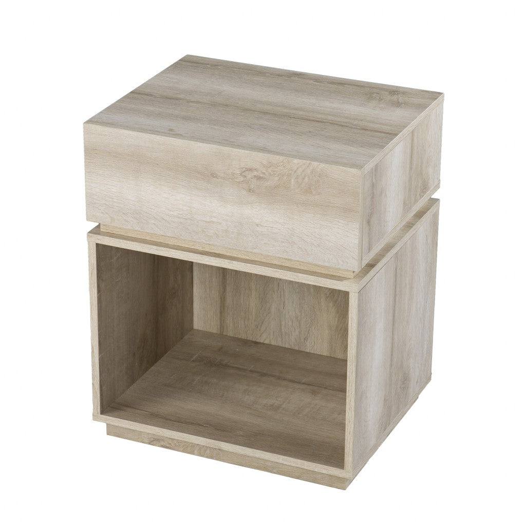 Brown Manufactured Wood Rectangular End Table With Drawer With Shelf By Homeroots | End Tables | Modishstore - 3