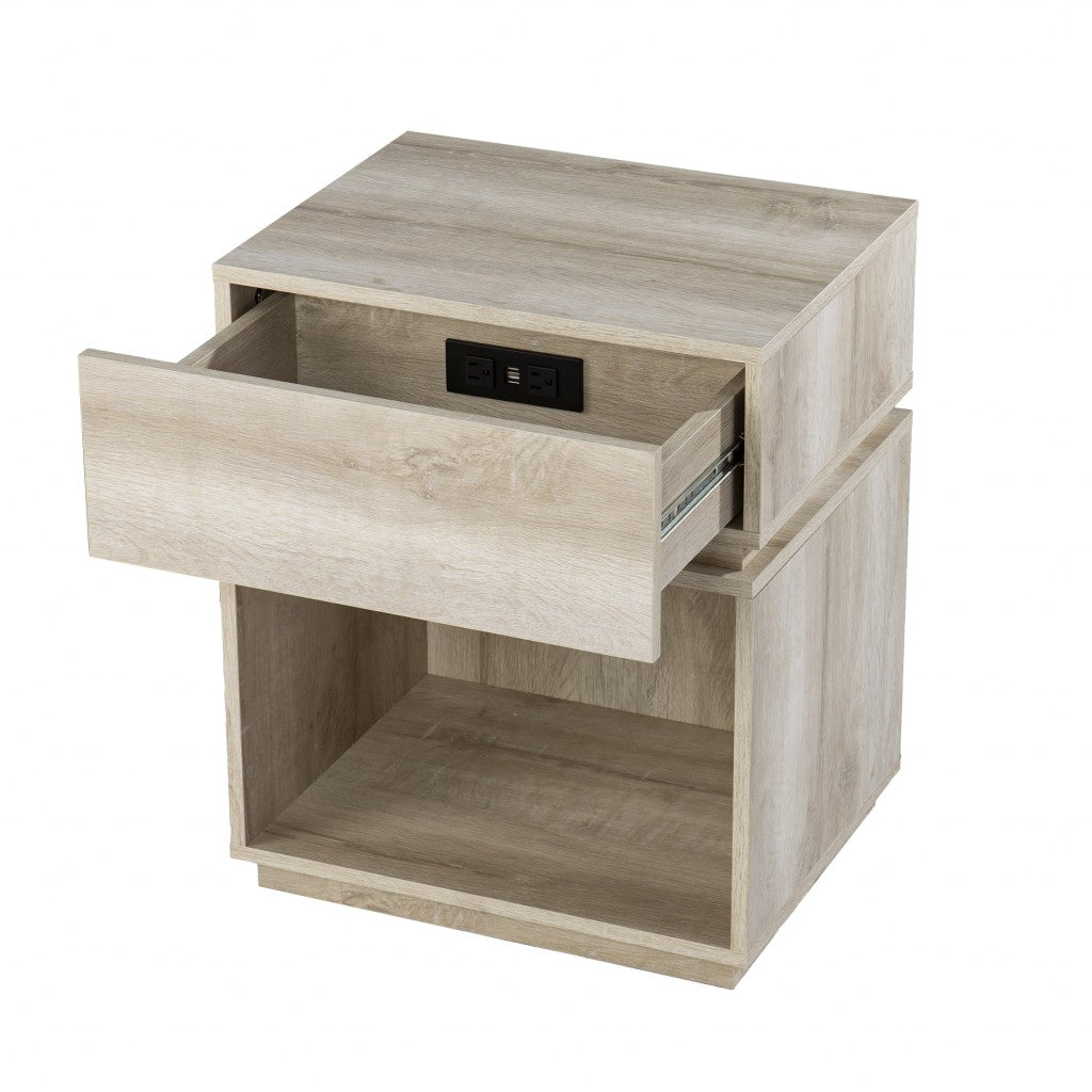 Brown Manufactured Wood Rectangular End Table With Drawer With Shelf By Homeroots | End Tables | Modishstore - 6