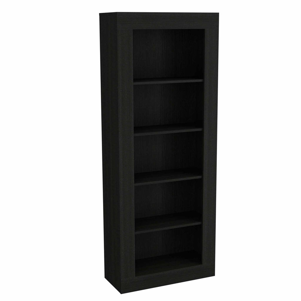Black Five Tier Bookcase By Homeroots | Bookcases | Modishstore - 3