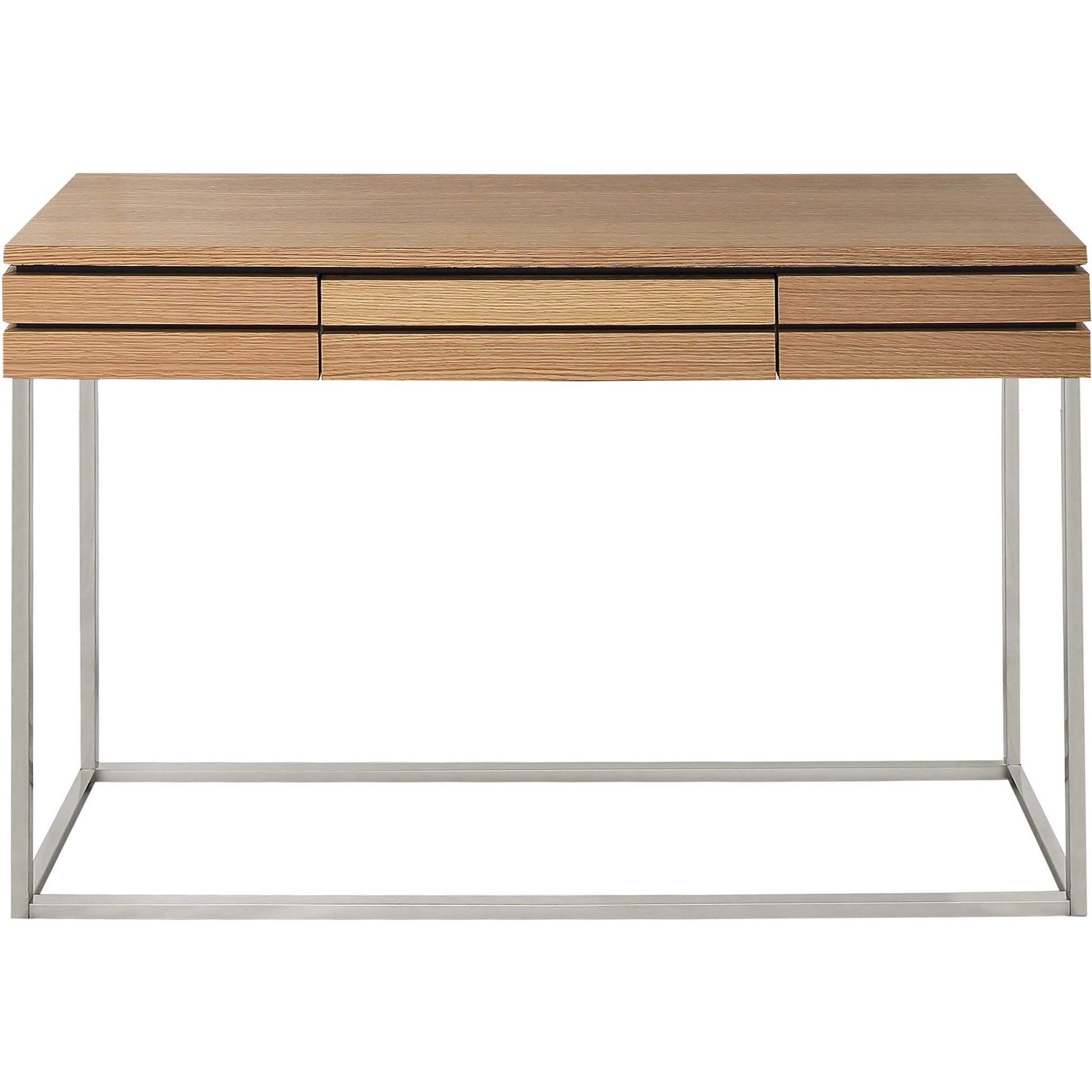 Brown and Silver Frame Console Table And Drawers By Homeroots | Console Tables | Modishstore - 2