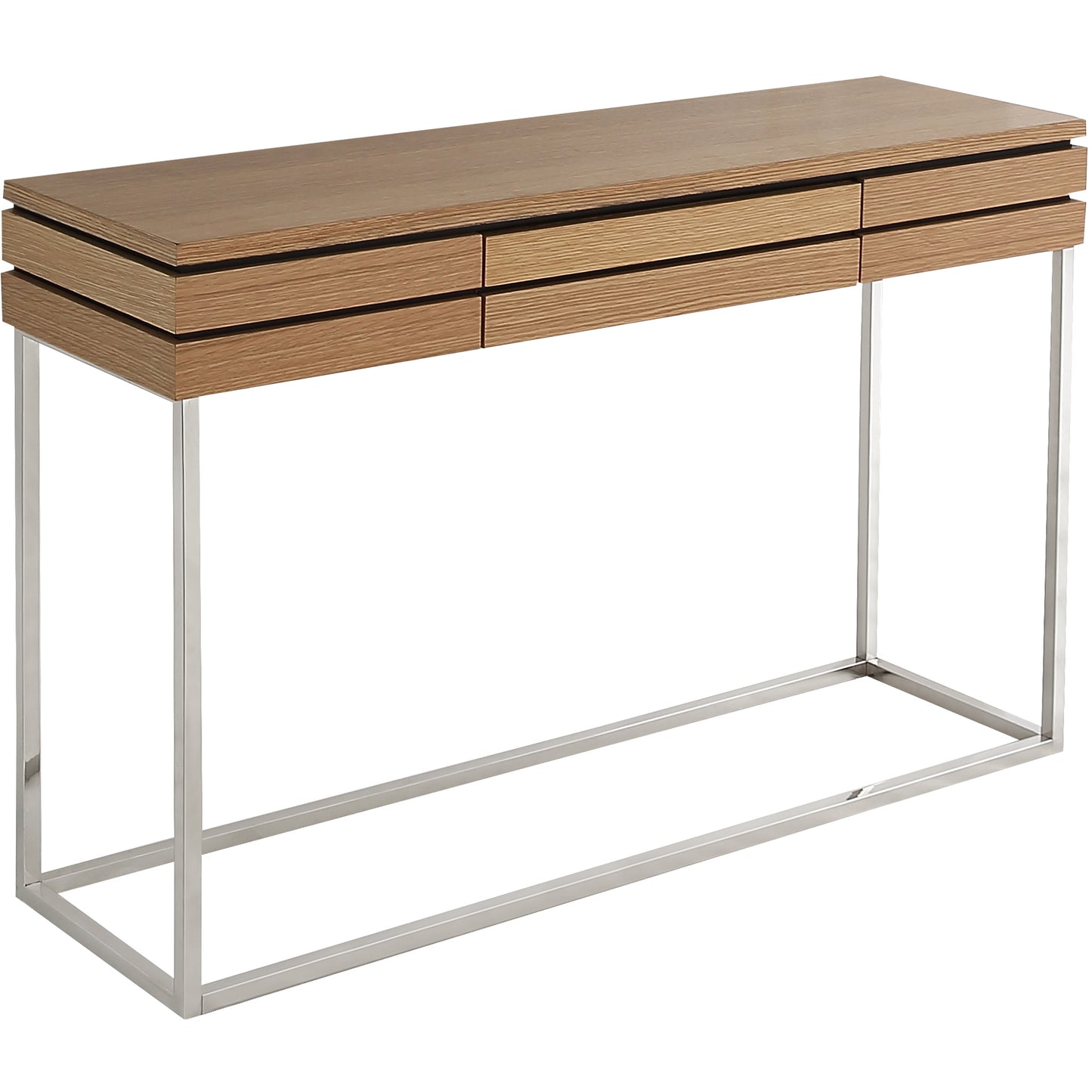 Brown and Silver Frame Console Table And Drawers By Homeroots | Console Tables | Modishstore - 4