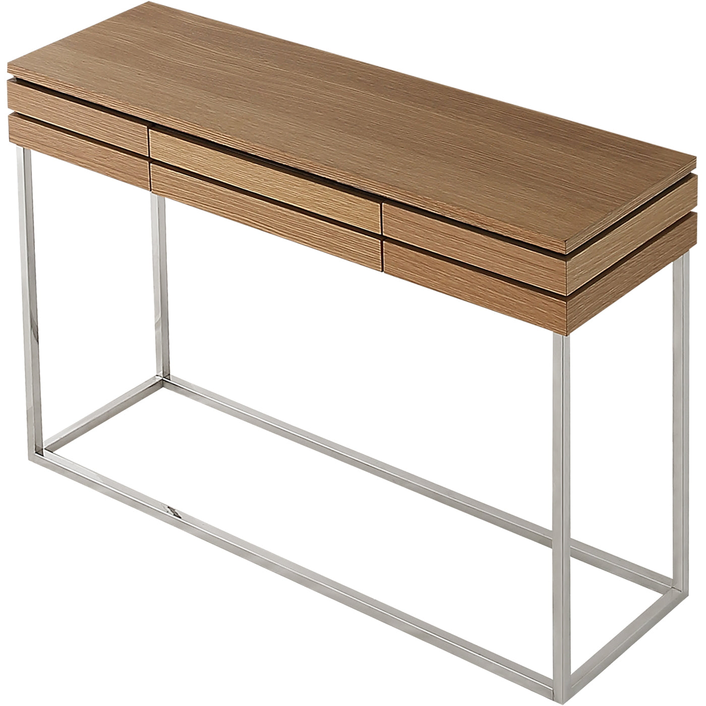 Brown and Silver Frame Console Table And Drawers By Homeroots | Console Tables | Modishstore - 3