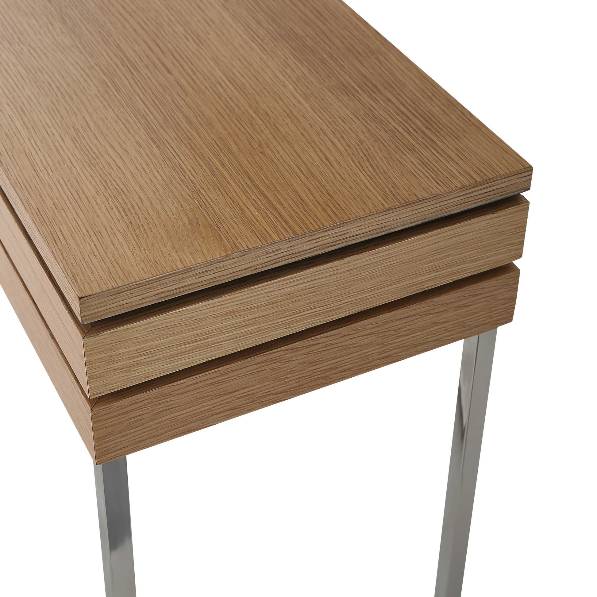 Brown and Silver Frame Console Table And Drawers By Homeroots | Console Tables | Modishstore - 6