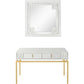 White and Gold Mirrored Wood Console Table With Two Drawers By Homeroots | Console Tables | Modishstore - 3