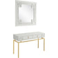 White and Gold Mirrored Wood Console Table With Two Drawers By Homeroots | Console Tables | Modishstore - 4