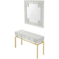 White and Gold Mirrored Wood Console Table With Two Drawers By Homeroots | Console Tables | Modishstore - 5