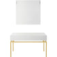 White and Gold Mirrored Wood Console Table With Two Drawers By Homeroots | Console Tables | Modishstore - 8