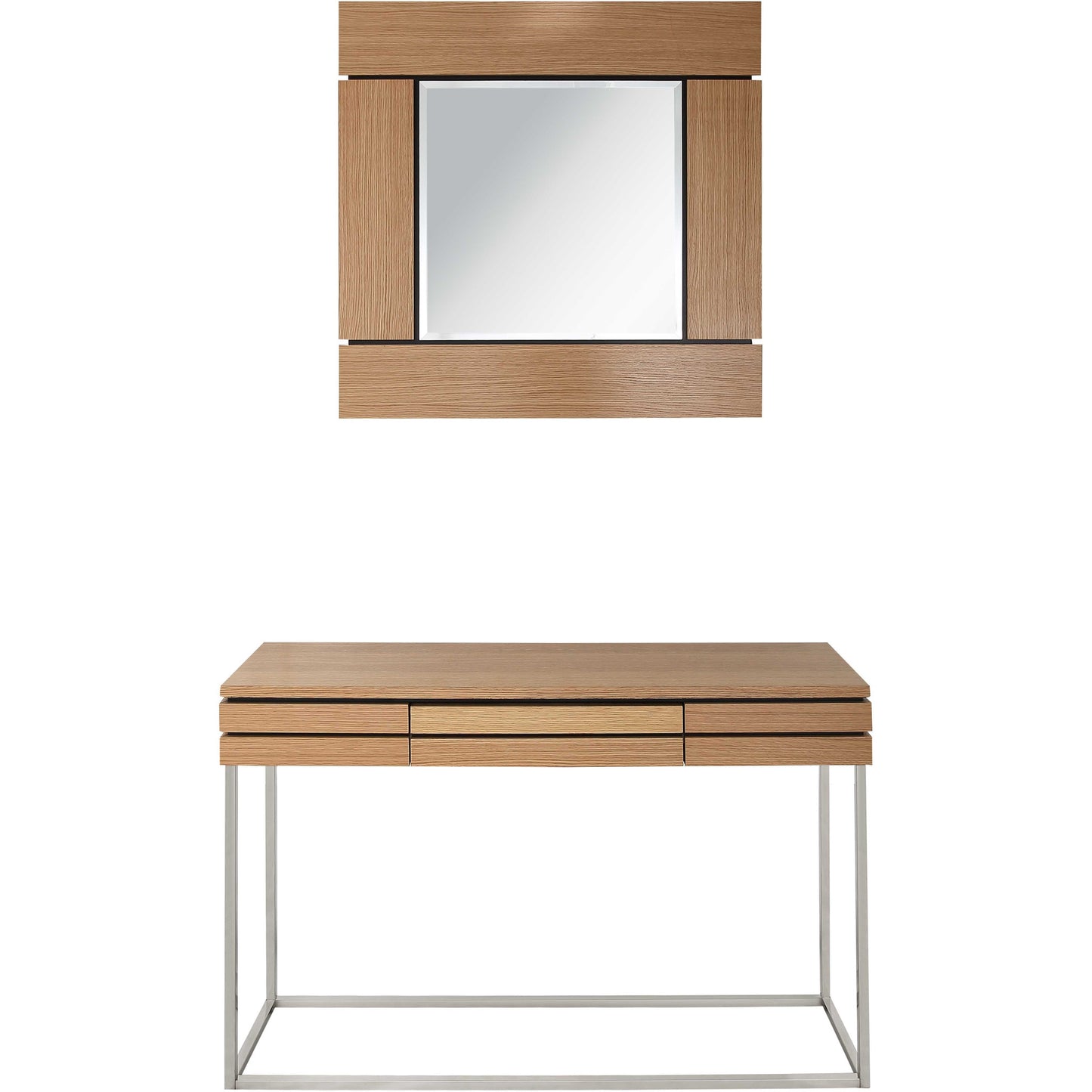 Brown and Silver Wood Frame Console Table With Drawer By Homeroots | Console Tables | Modishstore - 6