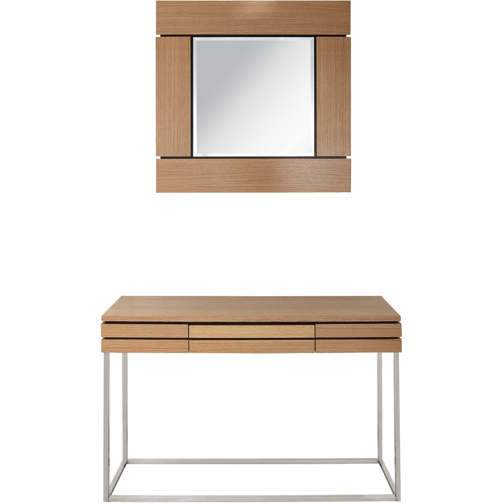 Brown and Silver Wood Frame Console Table With Drawer By Homeroots | Console Tables | Modishstore - 6