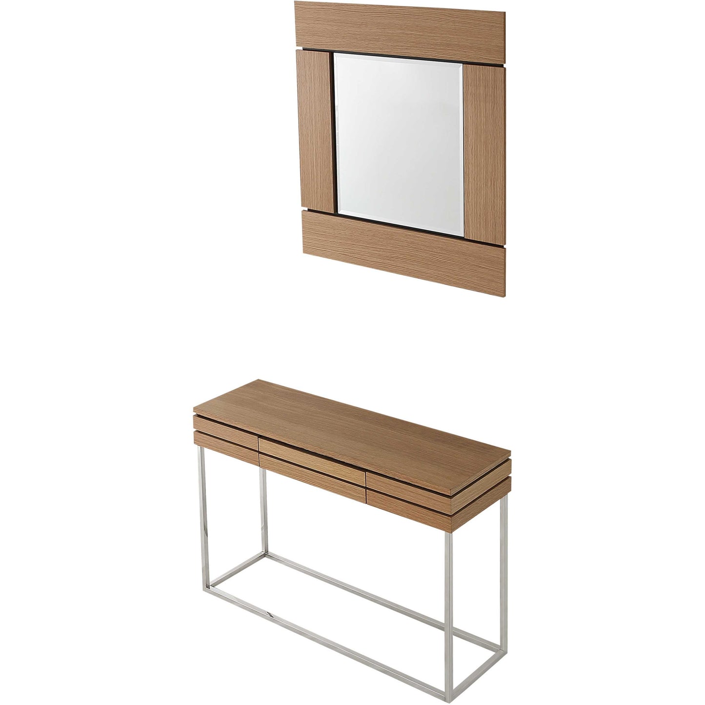 Brown and Silver Wood Frame Console Table With Drawer By Homeroots | Console Tables | Modishstore - 5