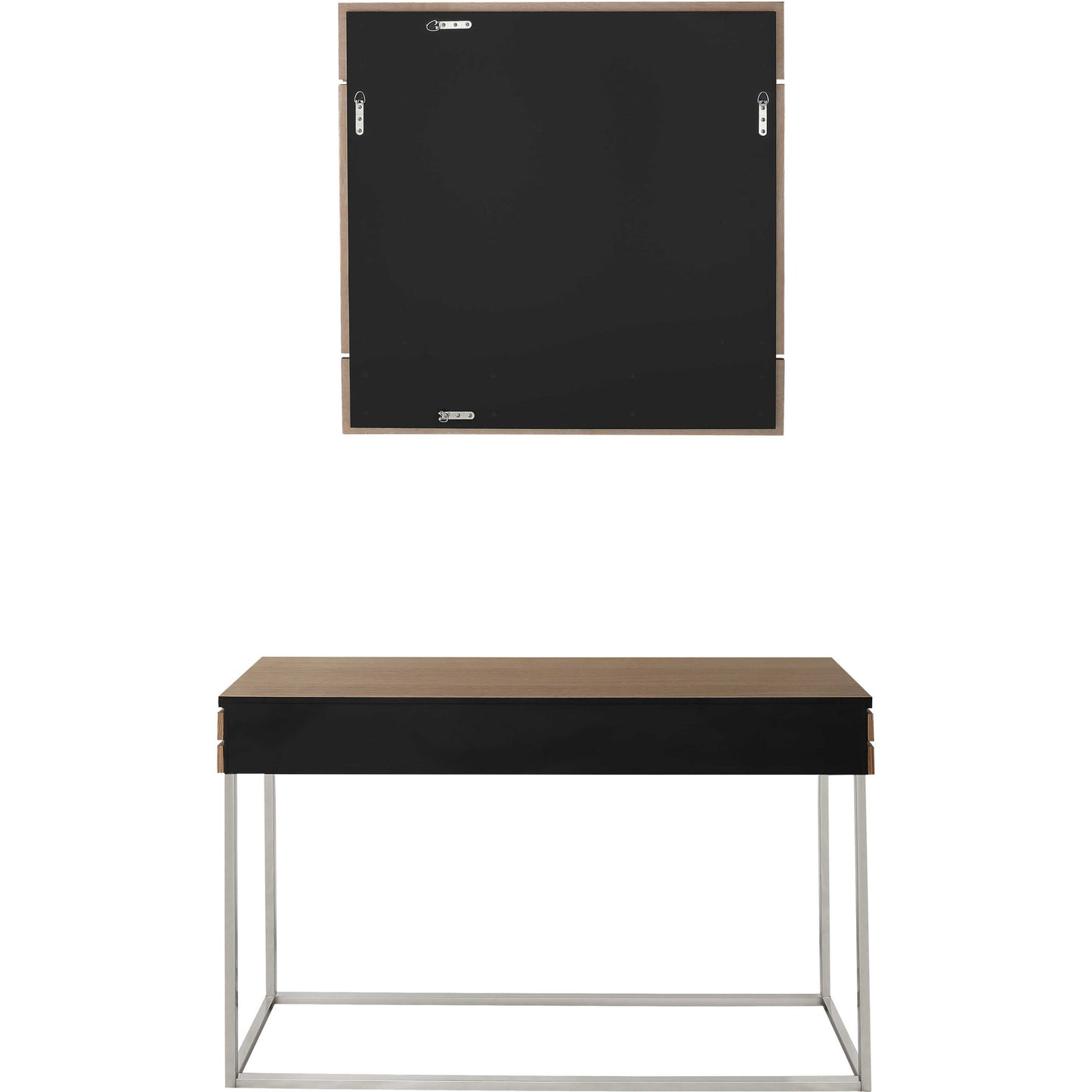 Brown and Silver Wood Frame Console Table With Drawer By Homeroots | Console Tables | Modishstore - 7