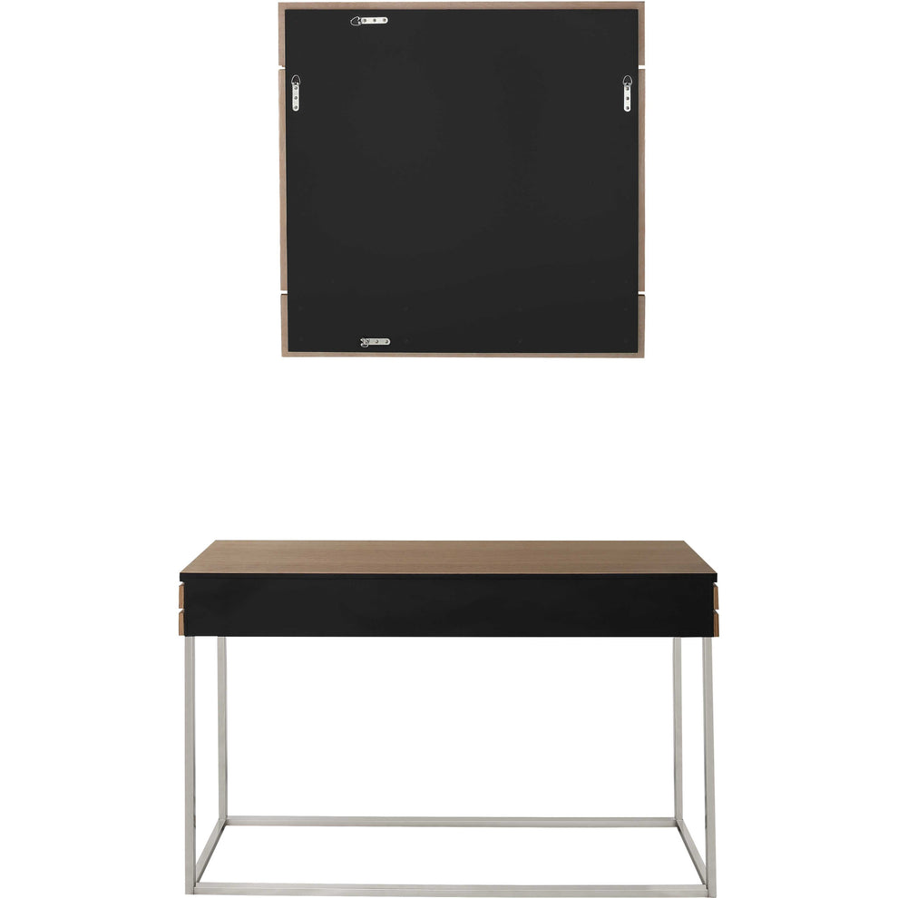 Brown and Silver Wood Frame Console Table With Drawer By Homeroots | Console Tables | Modishstore - 7