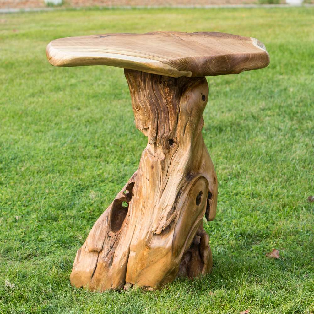 Teak Mushroom Bar High Table By Garden Age Supply | Accent Tables | Modishstore - 1