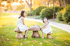 Teak Mushroom Stools By Garden Age Supply