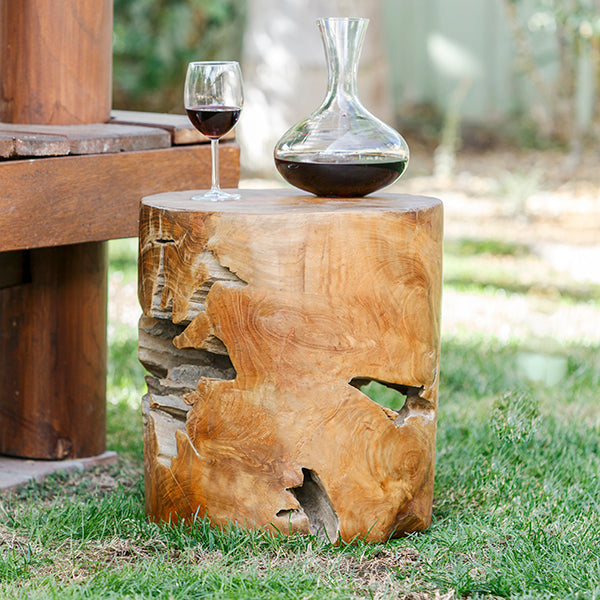Habini Teak Round Table/Stool By Garden Age Supply | Accent Tables | Modishstore - 1