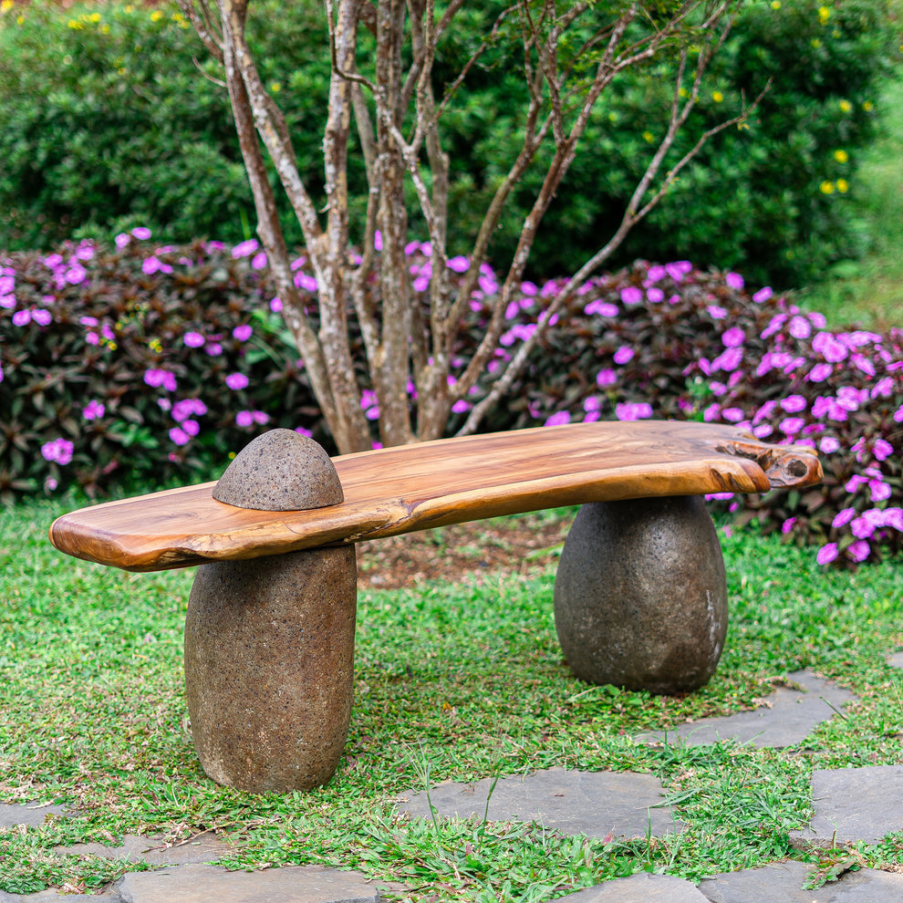 Teak Boulder Bench By Garden Age Supply | Benches | Modishstore - 2