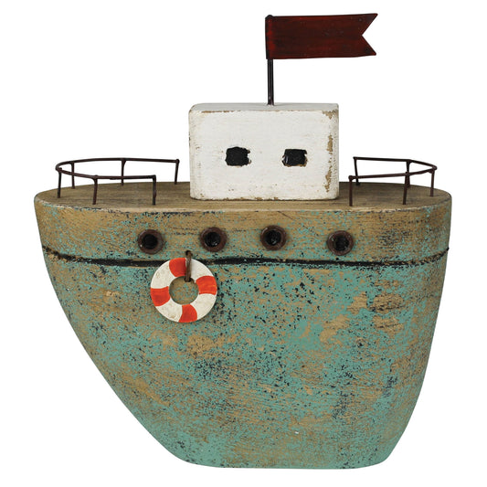 Tug Boat, Wood Set Of 4 By HomArt | Ornaments | Modishstore
