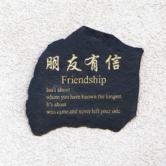 Quote Slate "Friendship" Set of 2 By Garden Age Supply | Sculptures | Modishstore - 1