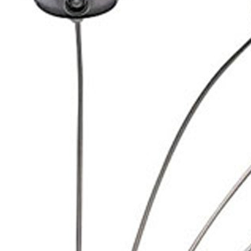Nickel Five Lights Arc Floor Lamp With Nickel Dome Shade By Homeroots | Floor Lamps | Modishstore - 5