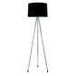 Silver Tripod Floor Lamp With Black Fabric Drum Shade By Homeroots | Floor Lamps | Modishstore - 2