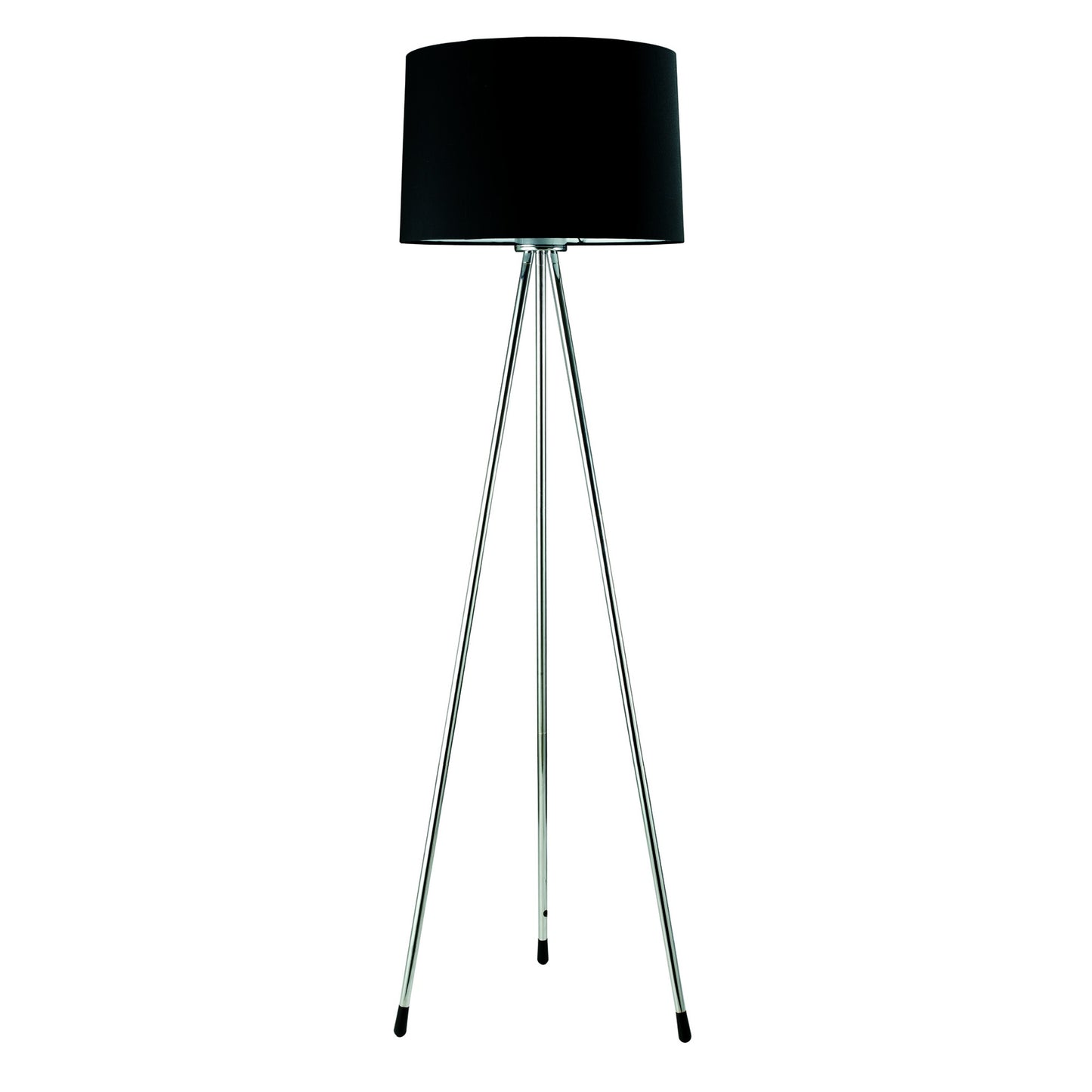 Silver Tripod Floor Lamp With Black Fabric Drum Shade By Homeroots | Floor Lamps | Modishstore - 2