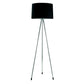 Silver Tripod Floor Lamp With Black Fabric Drum Shade By Homeroots | Floor Lamps | Modishstore - 3