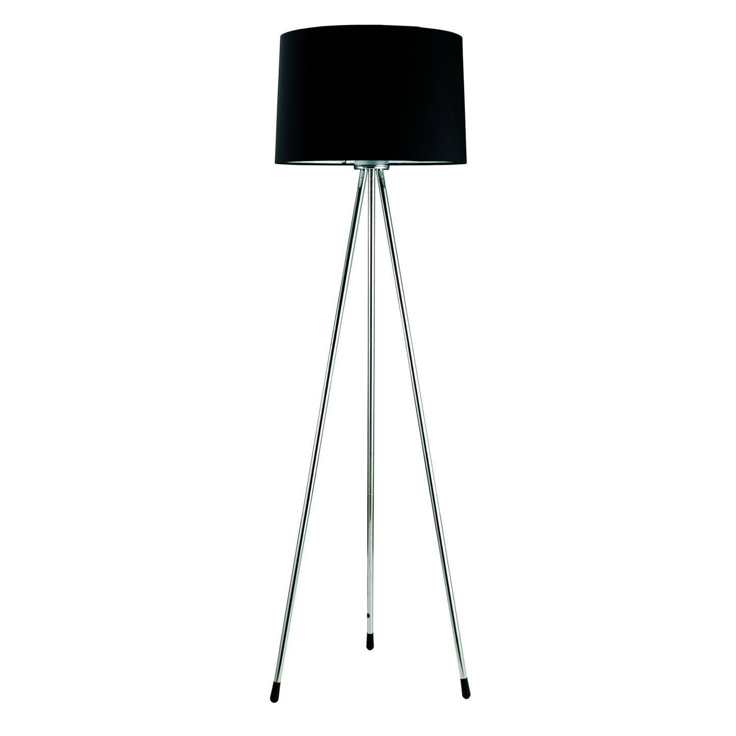 Silver Tripod Floor Lamp With Black Fabric Drum Shade By Homeroots | Floor Lamps | Modishstore - 3