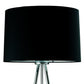 Silver Tripod Floor Lamp With Black Fabric Drum Shade By Homeroots | Floor Lamps | Modishstore - 4