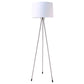 White Tripod Floor Lamp With White Drum Shade By Homeroots | Floor Lamps | Modishstore - 2