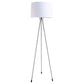 White Tripod Floor Lamp With White Drum Shade By Homeroots | Floor Lamps | Modishstore - 3
