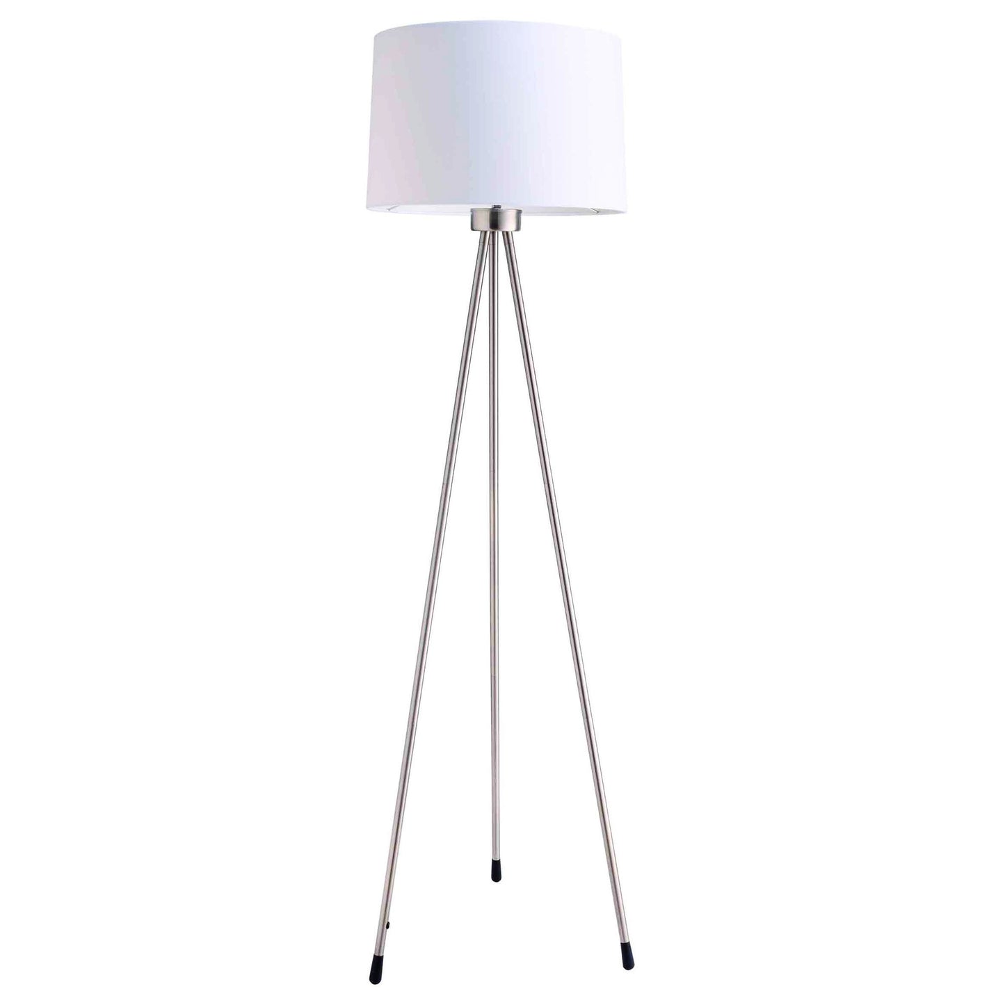 White Tripod Floor Lamp With White Drum Shade By Homeroots | Floor Lamps | Modishstore - 3
