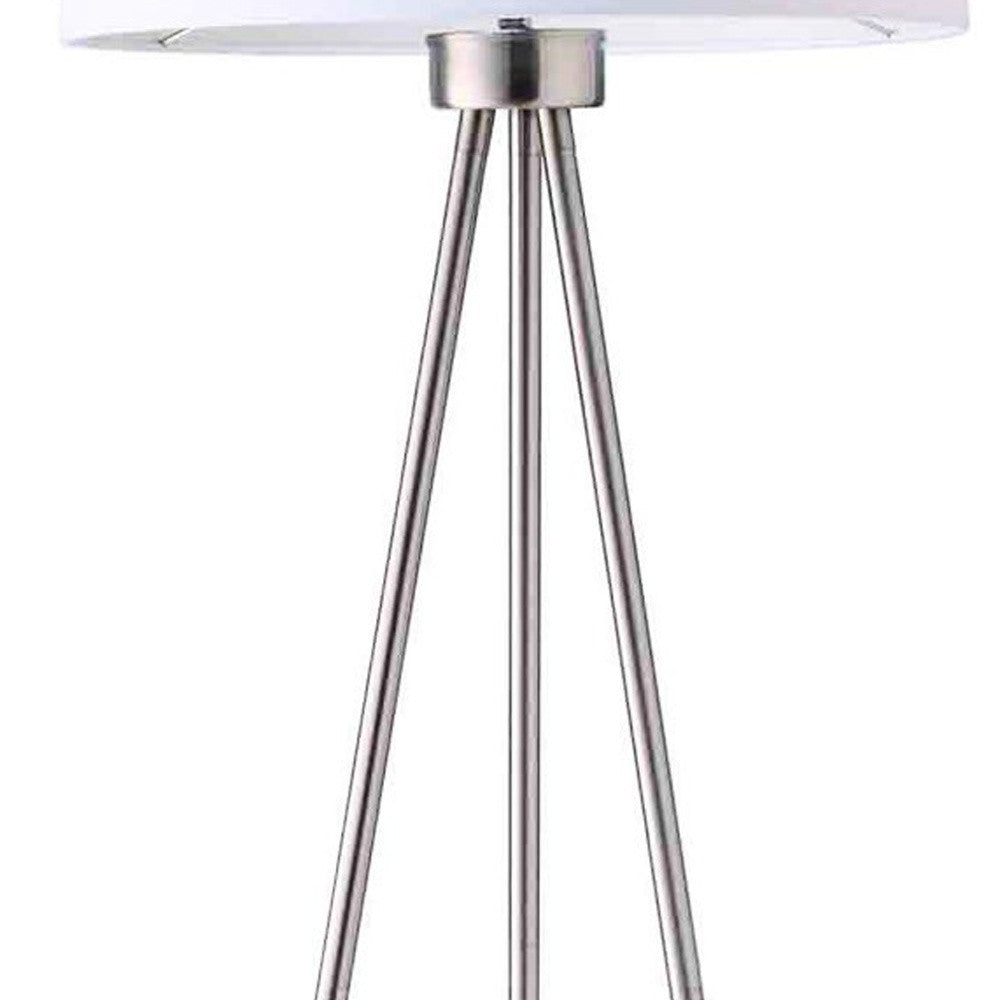 White Tripod Floor Lamp With White Drum Shade By Homeroots | Floor Lamps | Modishstore - 4