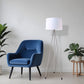 White Tripod Floor Lamp With White Drum Shade By Homeroots | Floor Lamps | Modishstore - 1