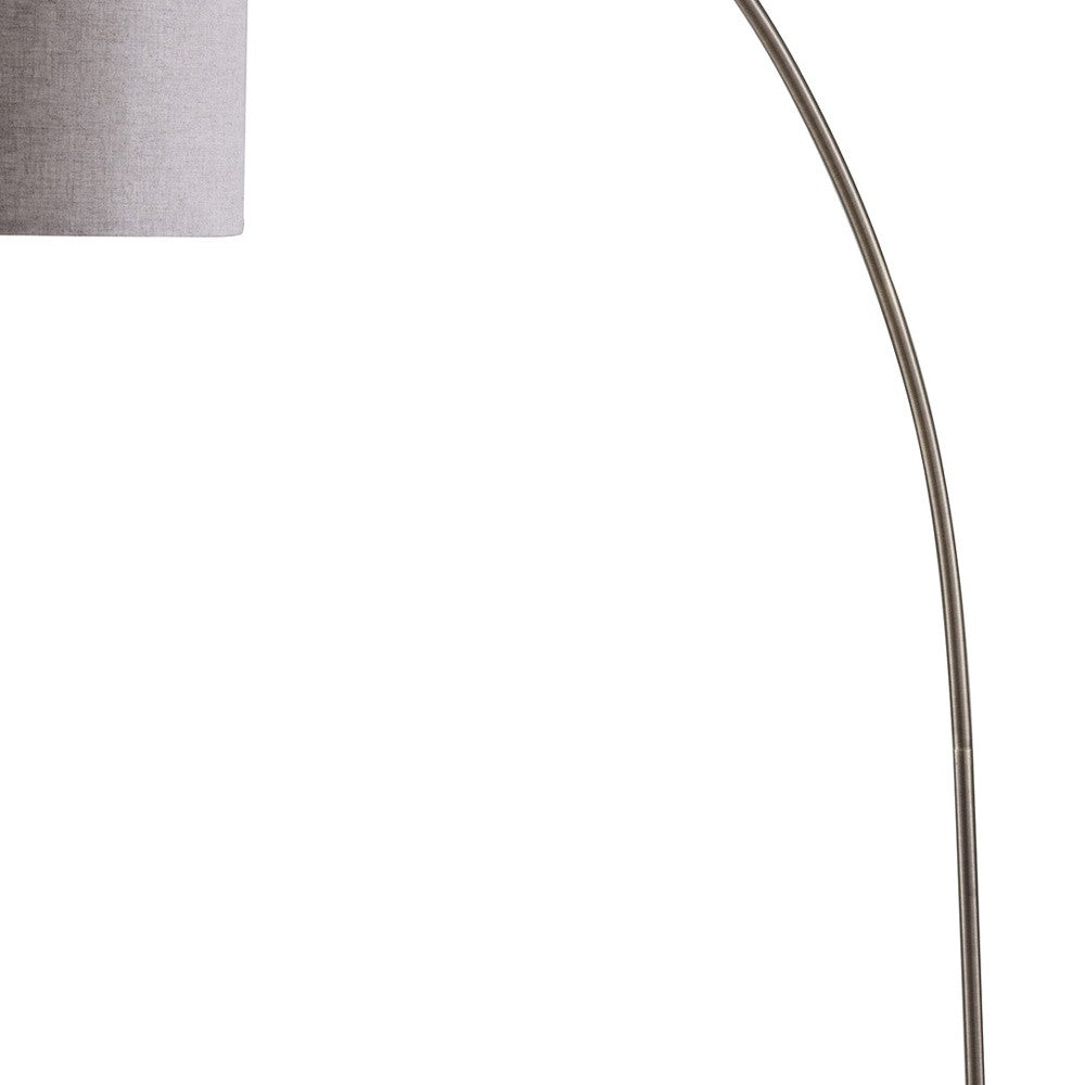 Beige And Antique Gold Arched Floor Lamp With Gray Drum Shade By Homeroots | Floor Lamps | Modishstore - 4