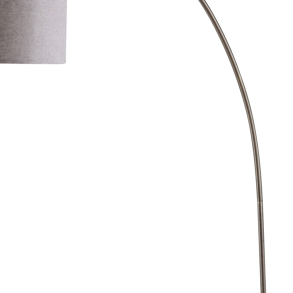Beige And Antique Gold Arched Floor Lamp With Gray Drum Shade By Homeroots | Floor Lamps | Modishstore - 4
