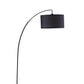 Black Metal Arc Floor Lamp With Black Fabric Drum Shade By Homeroots | Floor Lamps | Modishstore - 3