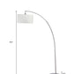 White And Silver Arc Floor Lamp With White Drum Shade By Homeroots | Floor Lamps | Modishstore - 6
