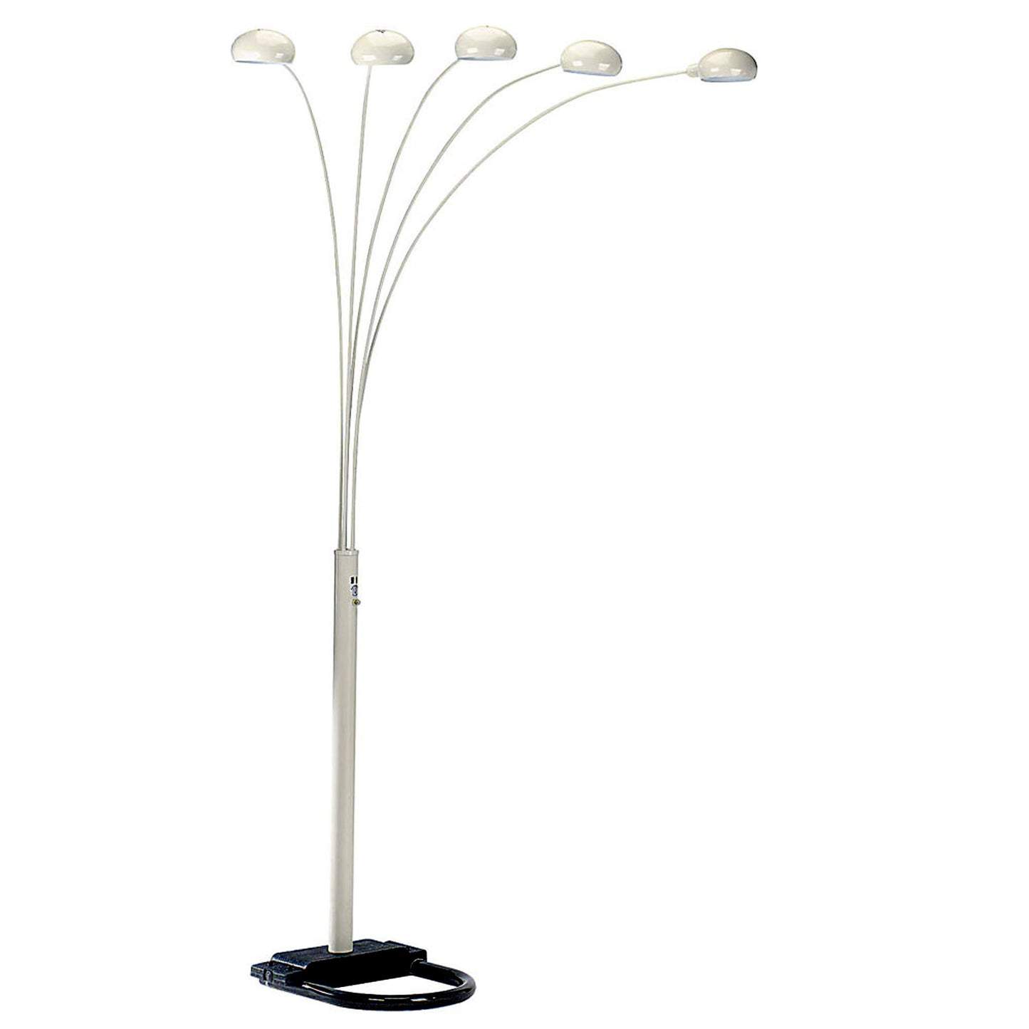 White Five Light Arc Floor Lamp With White Dome Shade By Homeroots | Floor Lamps | Modishstore - 1