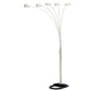 White Five Light Arc Floor Lamp With White Dome Shade By Homeroots | Floor Lamps | Modishstore - 2