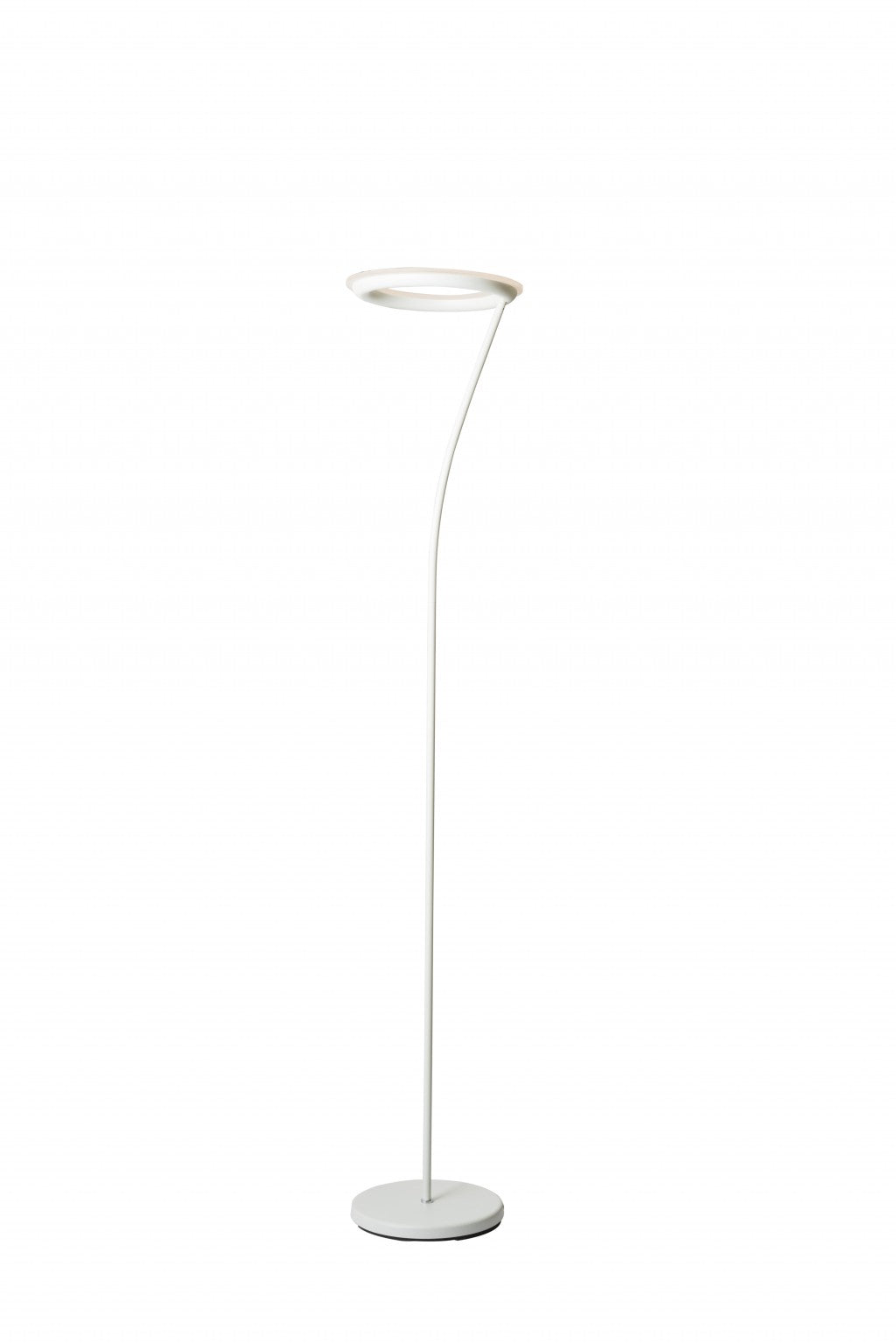White LED Torchiere Floor Lamp With White By Homeroots | Floor Lamps | Modishstore - 1