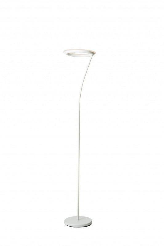 White LED Torchiere Floor Lamp With White By Homeroots | Floor Lamps | Modishstore - 1